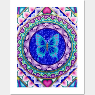 Butterfly Love Mandala Posters and Art